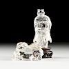TWO CHINESE CARVED ROCK CRYSTAL AUSPICIOUS FIGURES, 20TH CENTURY,