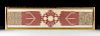 AN ANTIQUE MOROCCAN POLYCHROME ON CLARET RED GROUND CROSS STITCHED BOLSTER COVER ARID, 18TH CENTURY,