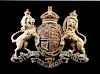 A UNITED KINGDOM ROYAL COAT OF ARMS IN PAINTED METAL, 20TH CENTURY,