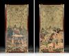 A PAIR OF TALL ANTIQUE CHINESE GOUACHE AND WATERCOLOR WALLPAPER PANELS, LATE QING DYNASTY, LATE 19TH/EARLY 20TH CENTURY,