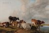Thomas Sidney Cooper (British, 1803-1902)  Cattle on a Riverbank