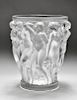 Lalique "Bacchantes" Large Frosted Art Glass Vase
