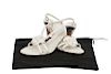 Chanel White Camellia Strappy Heels Size 41