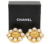 Chanel CC & Crystal Vintage 1970 Earrings