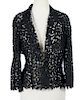 Chanel Silk & Cotton Black Lace Jacket Size 42