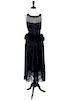 Chanel Camellia Black Silk Sleeveless Dress Sz 40