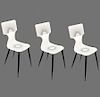 Piero Fornasetti White "Sole" Bar Chairs, Rare