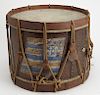 Antique Drum with Painted Flag