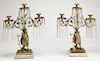 Pair of Girondle Candle Holders with Indians