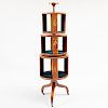 Edwardian Style Painted Satinwood Three-Tiered Revolving Bookstand, in the manner of Angelica Kauffman