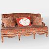 Régence Style Fruitwood Upholstered Canapé à L'Oreille