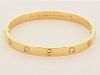 Cartier 18k Gold 4 Diamond Bangle LOVE Bracelet Size 19