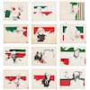 Lote de 12 obras gráficas. Retratos de caudillos y hombres ilustres de México. Litografías. Sin enmarcar. 50 x 65 cm.