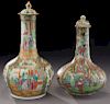 (2) Chinese rose medallion porcelain vases,