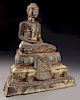 Thai polychrome bronze Buddha.