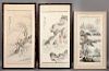 (3) Pcs. Chinese framed watercolor paintings,