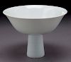 Chinese Qing Yongzheng white porcelain stem cup,