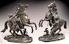 Large antique pair of bronze Marley horses