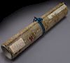 Chinese watercolor painted hand scroll,