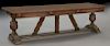 Signed American oak trestle dining/library table