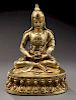 Chinese-Tibetan Ming gilt bronze shantideva,