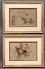 Pr. Chinese Qing framed watercolor on silk