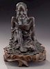 Chinese Qing black glaze porcelain figure,