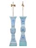 A Pair of Chinese Blue and White Porcelain Gu Vases
Height 28 in., 71 cm.