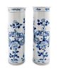 A Pair of Chinese Blue and White Porcelain Sleeve Vases
Each: height 11 3/4 in., 30 cm. 