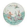 A Chinese Famille Verte 'Eight Immortals' Porcelain Plate 
Diam 7 7/8 in., 20 cm.
