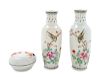Three Famille Rose Porcelain Articles
Tallest: height 5 1/4 in., 13 cm. 