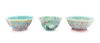 Three Chinese Famille Rose Porcelain Floriform Bowls
Larger: diam 9 1/2 in., 24 cm. 