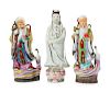 Three Chinese Famille Rose Porcelain Figures of Immortals
Tallest: height 15 1/2 in., 39 cm.