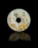 A Chinese White Jade Reticulated Bi Pendant
Length 3 7/8 in., 7 cm. 