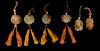 Six Chinese Russet and Celadon Jade 'Butterfly' Pendants
Longest: length 2 3/4 in., 6 cm. 