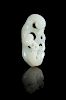 A Chinese White Jade Lingzhi Group 
Length 3 3/8 in., 5.3 cm.
