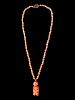 A Chinese Pink Coral Necklace
Length 10 1/2 ., 27 cm. 
