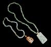 Two Chinese Jadeite Beaded Necklaces
Longer: length 20 in., 51 cm.