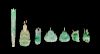 Seven Small Chinese Apple Green and Celadon Jadeite Pendants
Largest: length 2 1/4 in., 5.7 cm. 