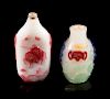 Two Chinese Peking Glass Snuff Bottles
Larger: height 2 1/2 in., 6 cm.