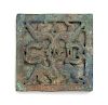 A Chinese Bronze Square Mirror
Length 3 1/4 in., 8.3 cm.