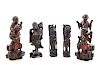 Five Chinese Carved Wood Figures
Largest: height 14 in., 35 cm. 