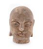A Chinese Carved Wood Head of Luohan
Height: 8 1/2 in., 22 cm.