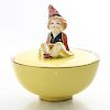 ROYAL DOULTON YELLOW POWDER BOWL WITH LID, CASSIM