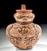 Panamanian Cocle Polychrome Spouted Vessel of Dwarf