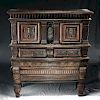 Massive 15th C. French Late Gothic Wood Chest, 2 part