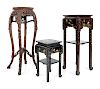 Three Chinese Wood Side Tables
Largest: height 36 x width 13 in., 91.4 x 33 cm. 