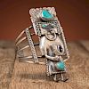 Navajo Silver and Turquoise Cuff Bracelet, Proceeds to benefit ATADA