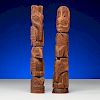 Northwest Coast Carved Model Wood Totem Poles, Collected by Geologist N.H. Winchell (1839-1914)