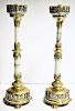 Pair of European Gilt and Marble Candlesticks